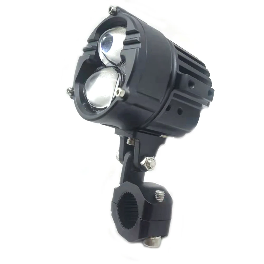 Motorcycle Universal Dual Color Headlight Fog Lamp Faros Auxiliary Moto Driving Light High Low Beam 120W Front Laser Fog Light