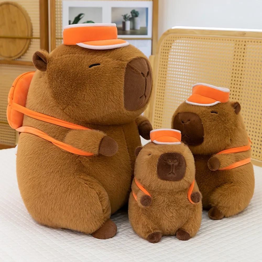 

Stuffed Basketball Backpack Capybara Doll Fluffy Collection Basketball Hat Capybara Plush Toy Soft Ins Capybara Fluffty Doll