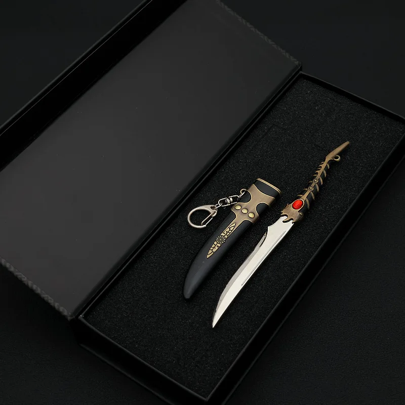 Portachiavi Dragonfang Mini Dagger 18CM Accessorio portachiavi fantasy Guardiani dei troni in metallo antico
