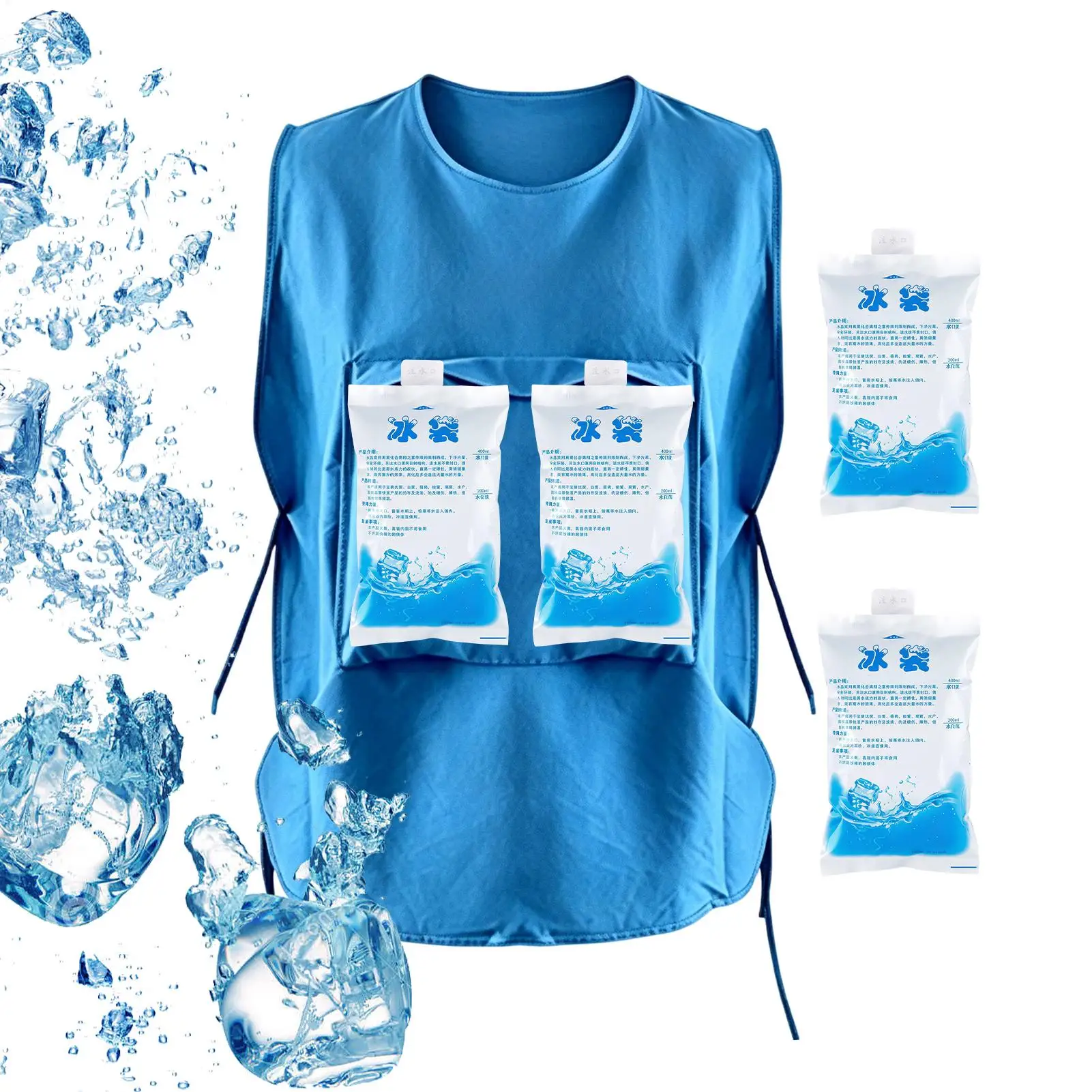 Hot Weather Cold Vest Cold Jacket with 4 Gel Ice Packs Cooling Vest for Men Women Rider Gardener Hiker Fishermen Driver Cycling