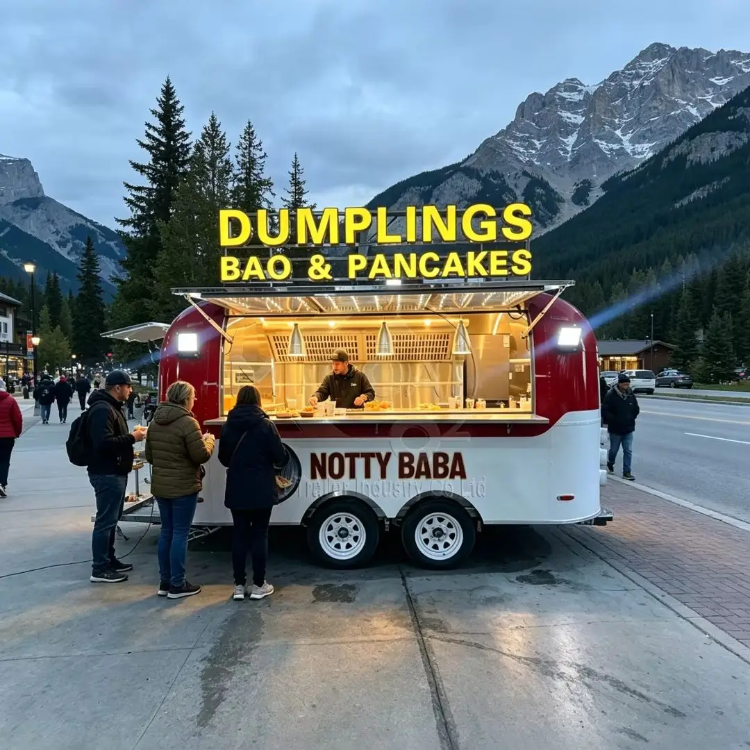 Customizable Curved 2-Axle Food Trailer Commercial Truck for Food Festival, Market & Restaurant Pop-up Shop