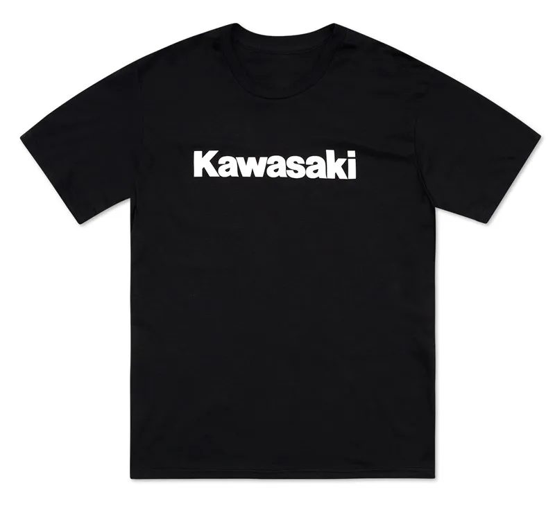 

Kawasaki Brand Letter Printed T-shirt Pure Cotton Motorcycle Riding T-shirt Summer Loose Casual Round Neck Short Sleeved Shirt