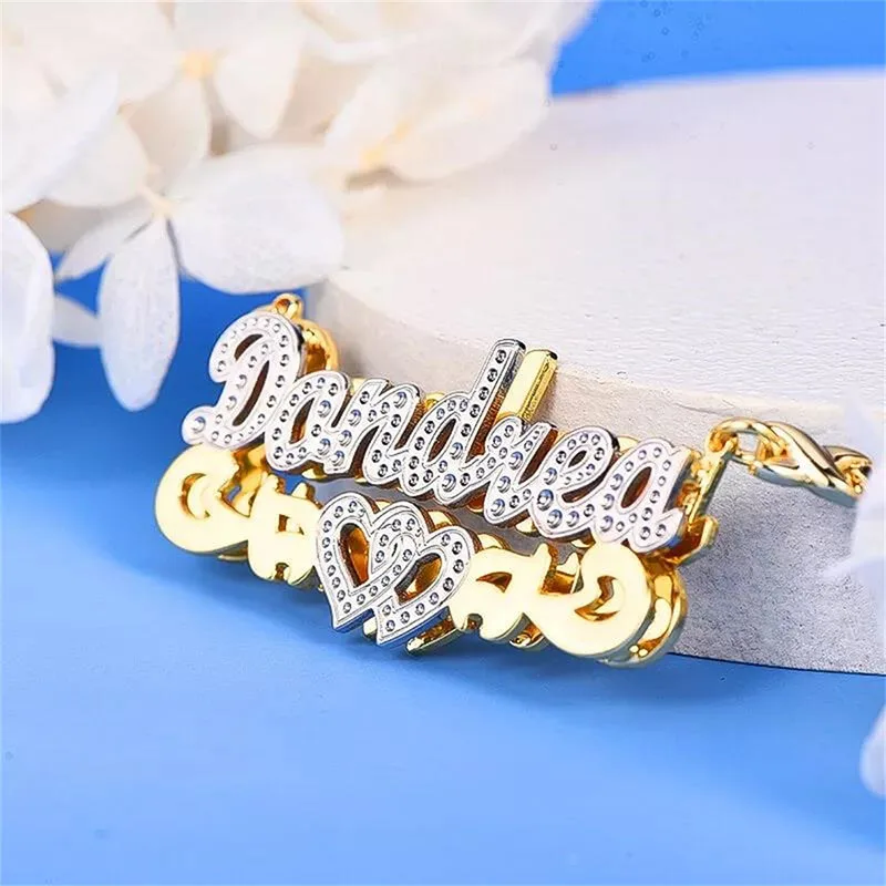 

Custom Double Deck Picture Printing Cute Friends Teen Tags Rock Band Military Girls Necklaces Evening Unisex Top Selling Cool