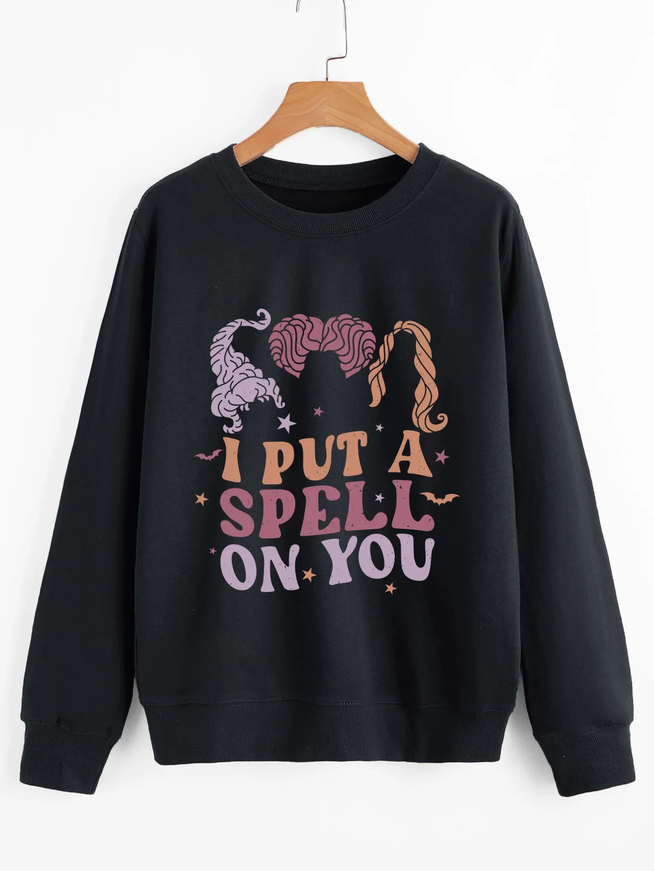 

Ladies I Put A Spell On You Letters Print Sweatshirt Funny Halloween Gift Pullovers Women Fashion Hoodies Casual Vintage Tops