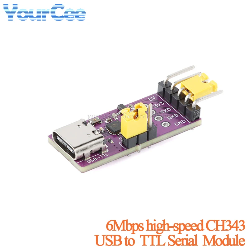 2pcs/1pc CH343 High Speed 6Mbps USB to TTL Serial Port Module USB Type-C interface Communication Conversion Module