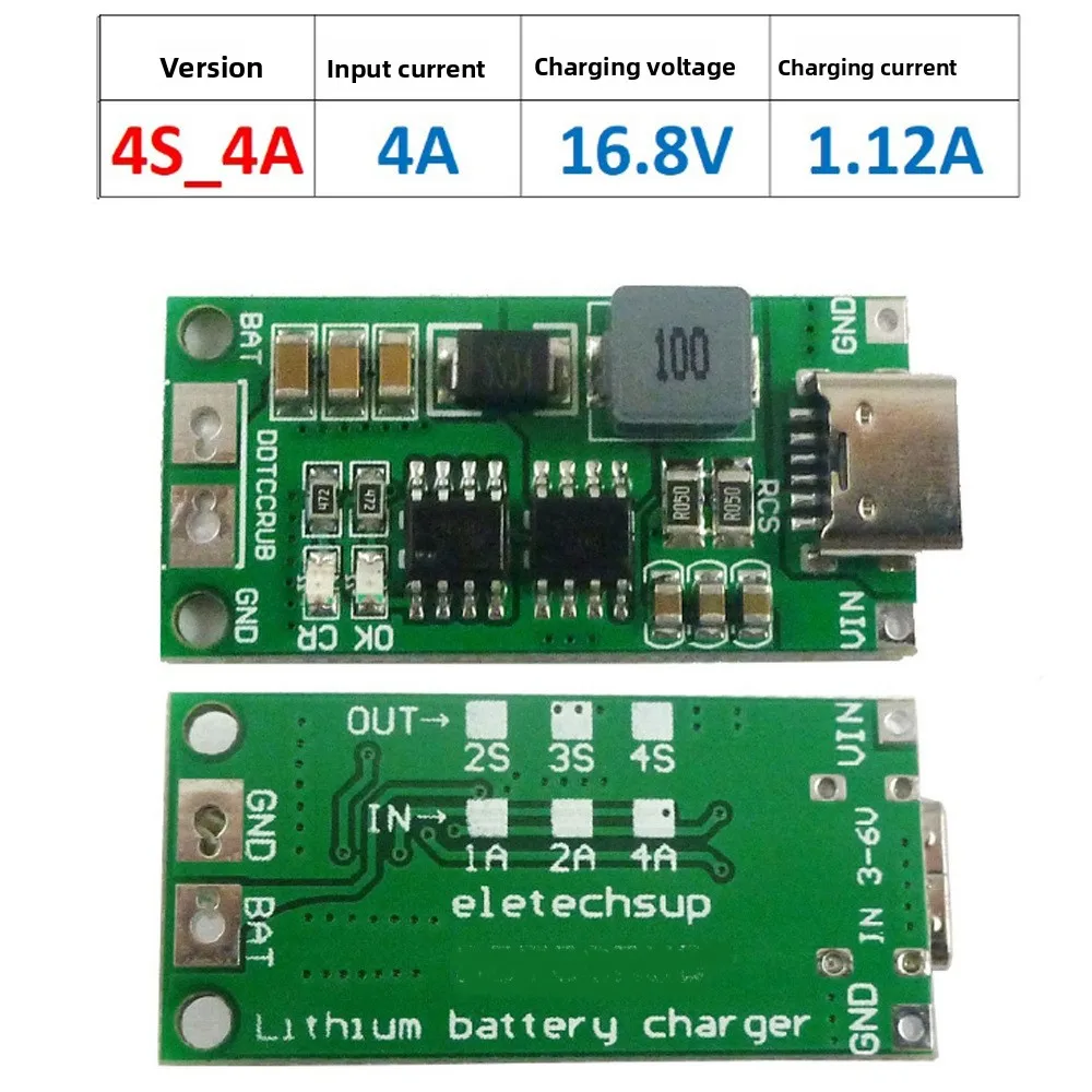Multi-Zellen 2S 3S 4S Typ-C auf 8,4V 12,6V 16,8V Step-Up-Boost-LiPo-Polymer-Li-Ion-Ladegerät für 7,4V 11,1V 14,8V 18650 Lithium-Akkus – Detail 9