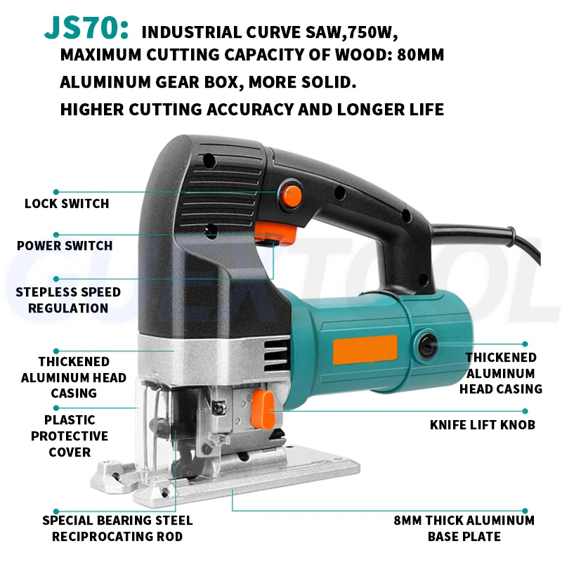 Electric Curve Saw Woodworking Electric Saw Multifunctional Cutting Machine Industrial Electric Saw Electric Tool 6-speed Regula