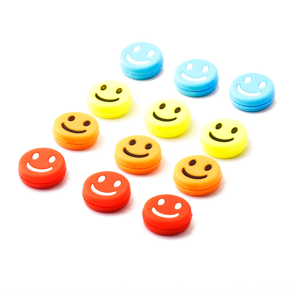 

12 pcs Tennis dampener shock absorber Custom Smiley Face to Reduce Tennis Racket Vibration Dampeners