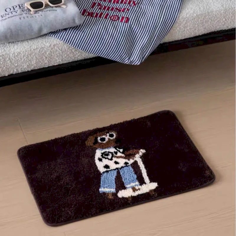 Home Decor Emoji - Karpet Emoji Anak Anjing Bermain Skateboard