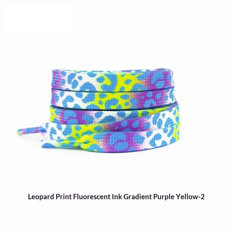 Colorful Leopard Tie Dye Shoelaces Replacement Laces for Classic Casual Sneakers