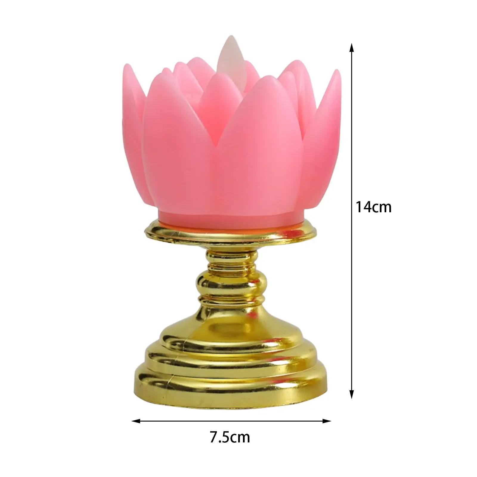 Electronic Candle Worship Prayer Faith Buddha Lotus Lamp LED Lotus Buddhist Light for Display Cabinet Office Tabletop Decor