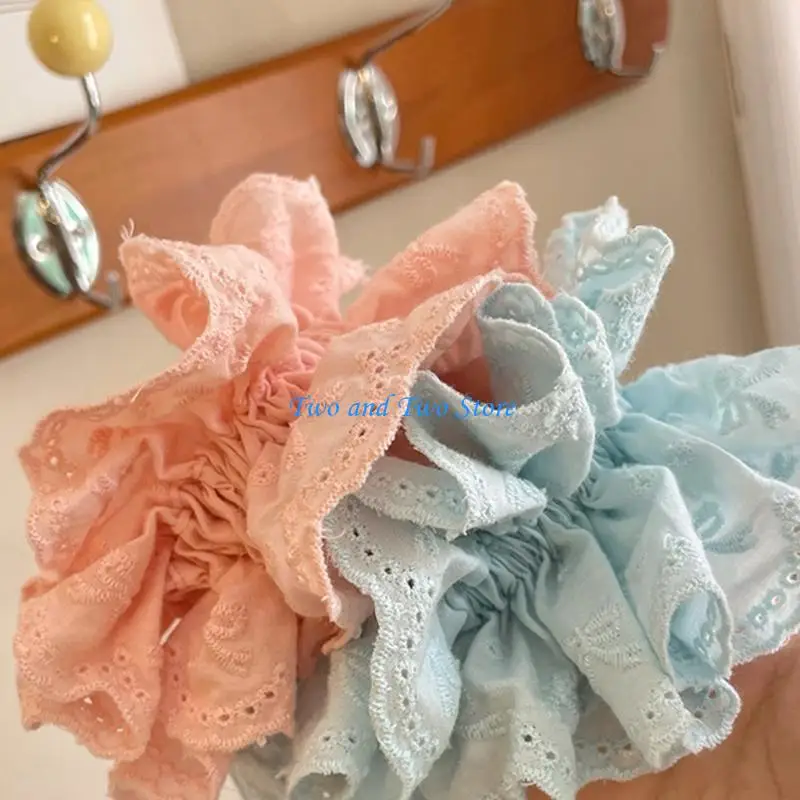 

HX6F Elegant Hair Bobbles Double Layer Hair Accessories Large Hair Scrunchy for Women