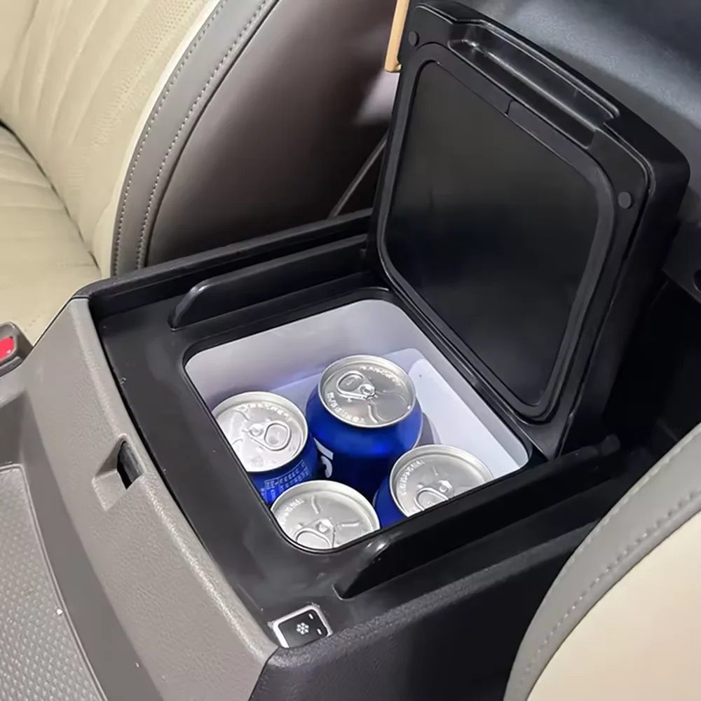 Integrated Armrest Center Console Car Fridge, OEM Molded Refrigerator For Carnival