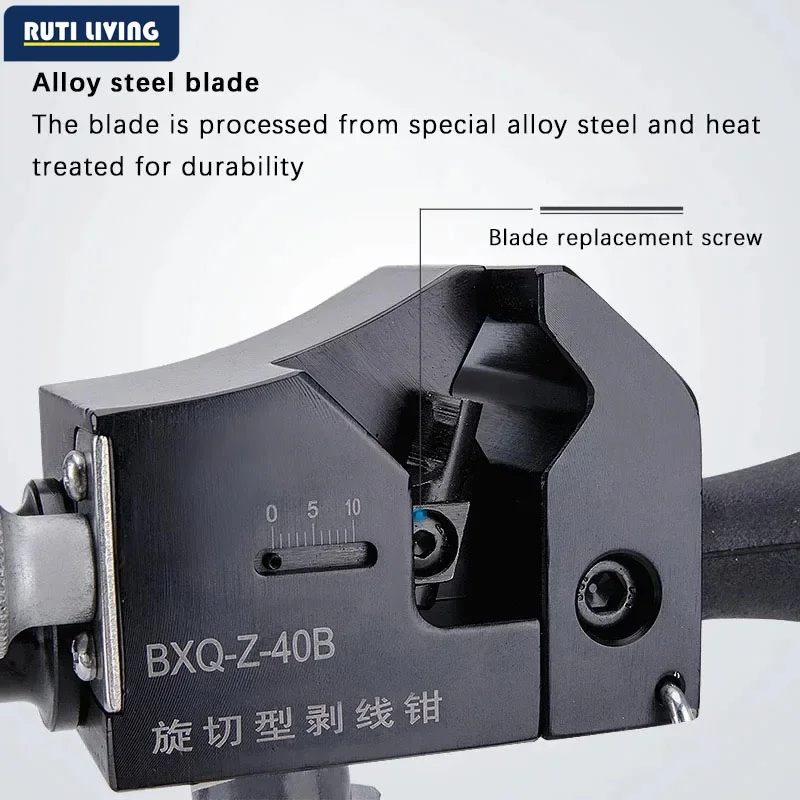 BXQ-Z-40B Cable Stripper Manual Wire Stripping Tool 12-40mm Stripping Diameter 4.5mm Depth for Electrician Cable