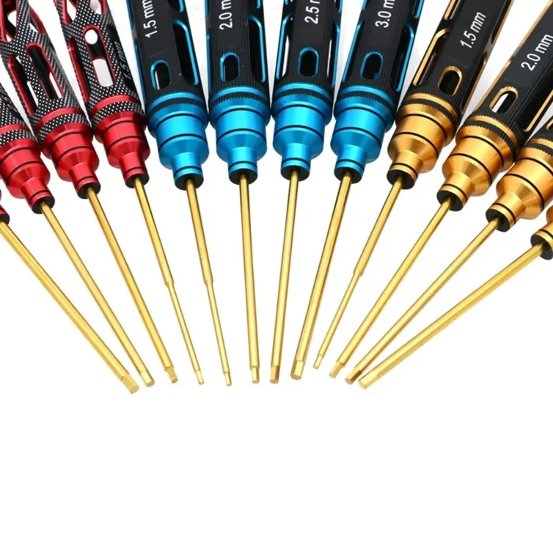 

4pcs RC Tools Hex Screw Driver Set Titanium Plating Hardened 1.5 2.0 2.5 3.0mm Screwdriver Tool For Rc Drone helicopter Car