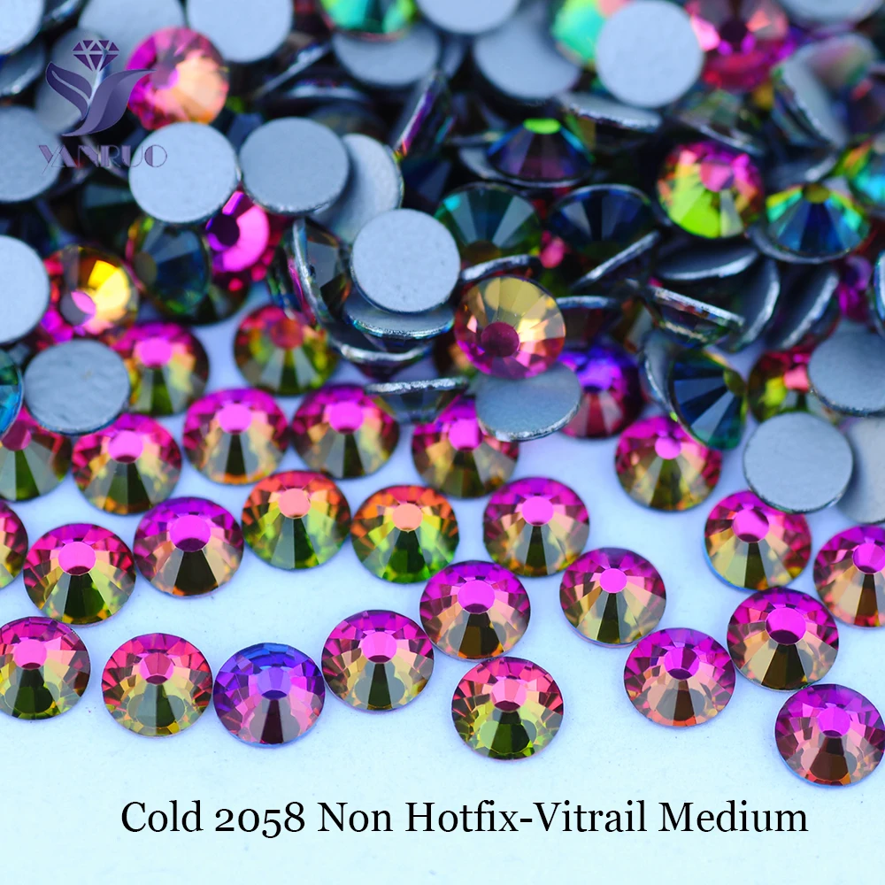 2058 Alle Farben SS3-SS34 Charm-Nägel Kaltfixierung DIY Nicht-Hotfix Strasssteine Kristalle Glas Handarbeiten Strasssteine für Kleidung – Detail 5