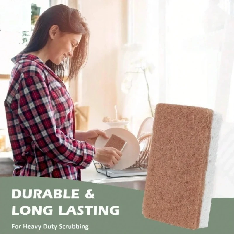 Biodegradable compostable cellulose and coconut scrubbing sponge -6 eco-friendly sponge tableware pieces