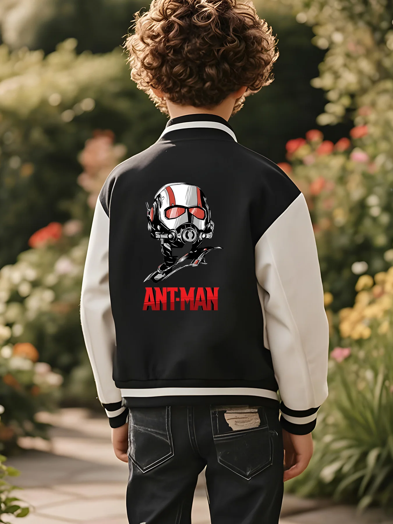 سترة بيسبول MINISO Marvel Boys - صورة Ant-Man الرائعة، تصميم بنمط على الوجهين، قماش ناعم ومريح، عصري أ