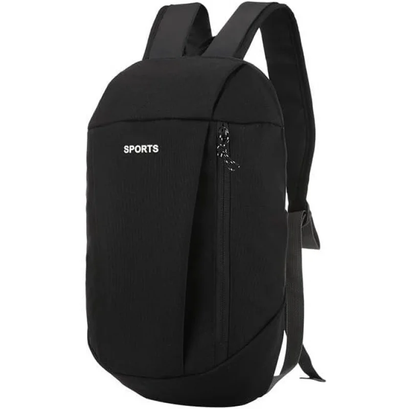 حقيبة ظهر صغيرة للرجال والنساء - حقيبة نهارية كاجوال خفيفة الوزن للسفر والمشي لمسافات طويلة والاستخدام اليومي (أسود)