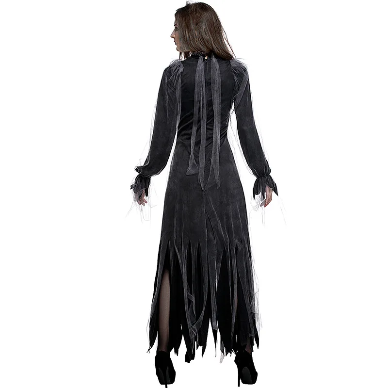 Sexy Frauen Gothic Vampir Kostüm langes Kleid Halloween Kostüme