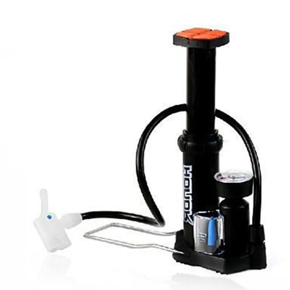 

High Pressure Portable Mini Foot Pump Bicycle Ball Inflator ABS Material 100psi Gauge Nonslip Pedal Storage Box