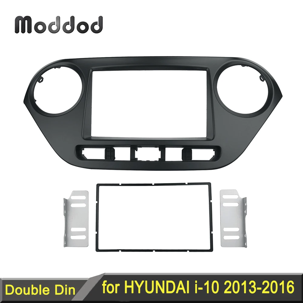 

Double Din Radio Fascia for Hyundai i-10 DVD Audio Panel Dash Mount Trim Refitting Kit Face Surround Frame Bezel