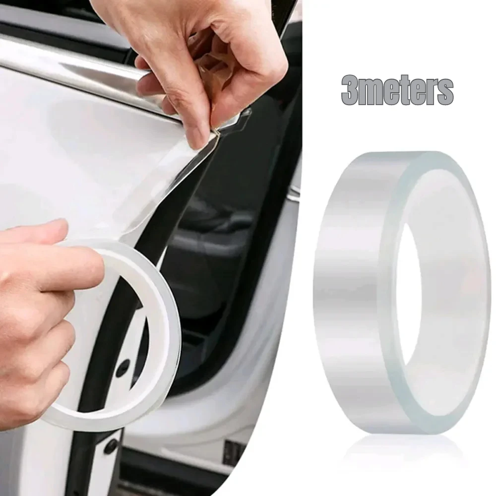 

3m Car Door Edge Scratch Resistant Stickers Strip Accessory Car Threshold Single Sided Anti-collision Transparent Tape Adhesive