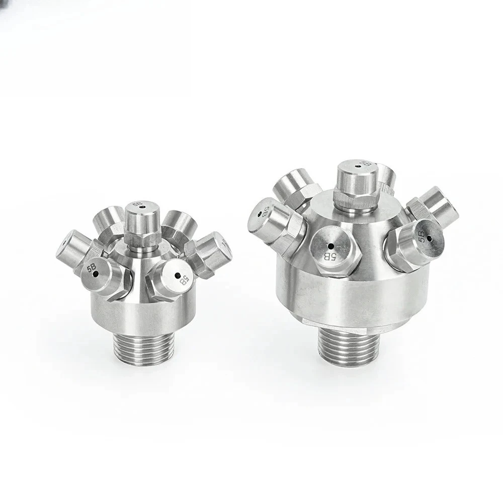 360 Degree Spray 7-Head 13-Head 5 Heads Multi-Head Full Cone Tank Cleaning Nozzle for Bottle Can Tank , 1/2 3/4 1