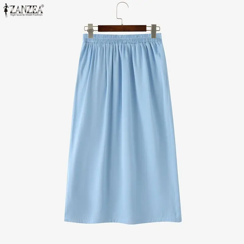 Summer Autumn ZANZEA Fashion Women Skirts Streetwear Thin Casual Bottoms OL Work Party Skirt S-3XL