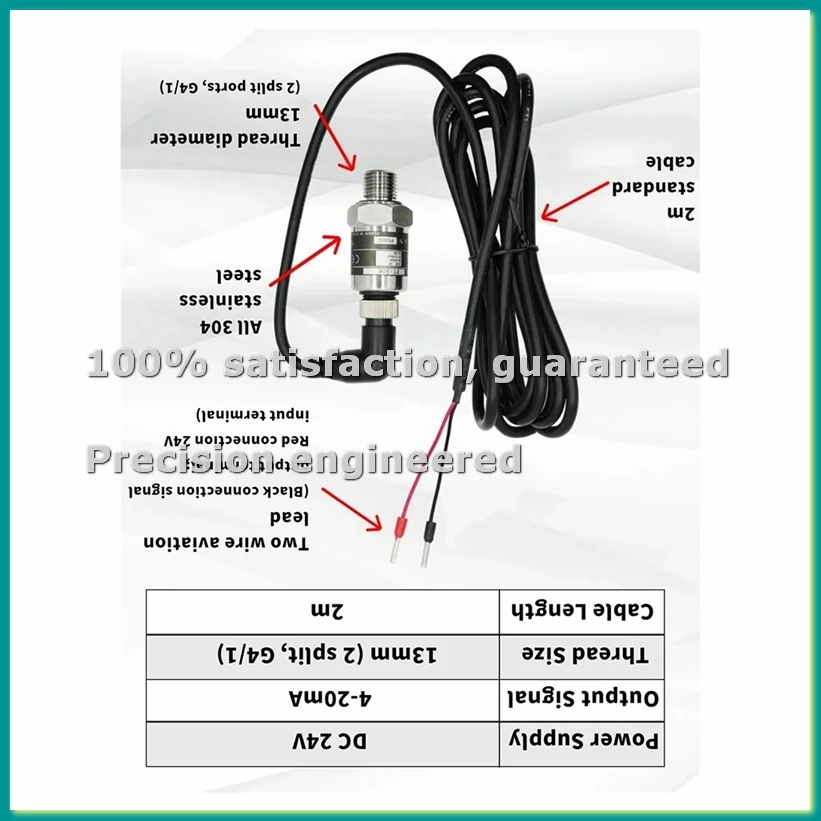 New Pressure Transducer Cable Pressure Transmitter Water Gas Hydraulic Sensor-ABLA