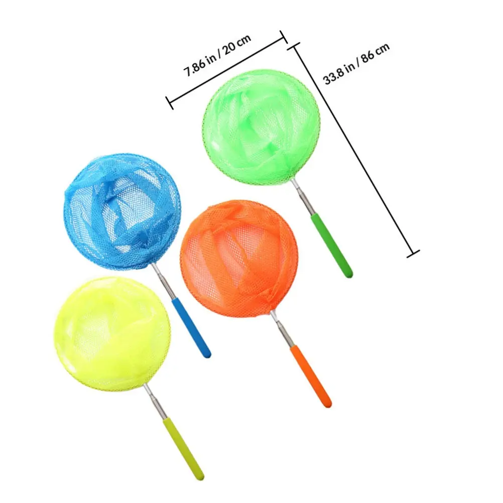 1 set Catching Net Set Outdoor Insect Butterfly Fishing Telescopic Fishing Net For Kids Stainless Steel Telescopic Nets