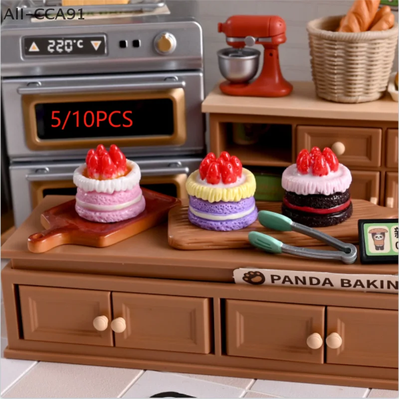 

5/10PCS Dollhouse Miniature Simulation Cream Strawberry Cake Model Food Toy Home Ornaments Doll House Toy Kids Pretend Toys Gift