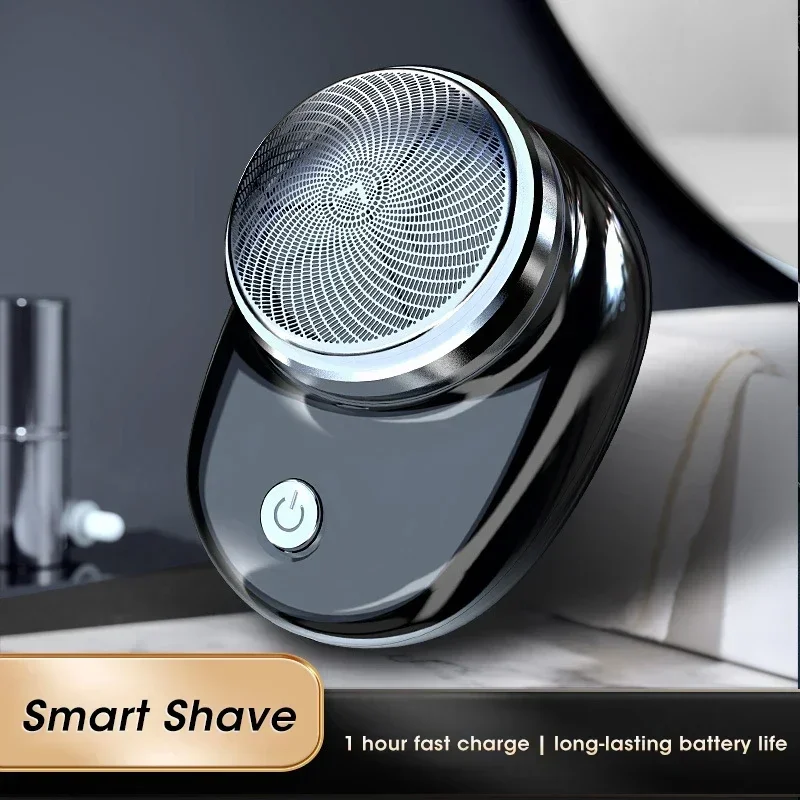 Men’s Cordless Electric Beard Shaver USB Rechargeable Waterproof Portable Travel Dry and Wet Use with Mini Pocket
