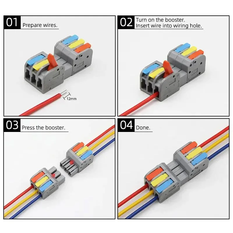 1PC Docking Plugging Wire Connectors Quick Electrica Wiring Terminals 1 2 3 4 5 6 Pins Push-in Splicing LED Cable Butt Splitter