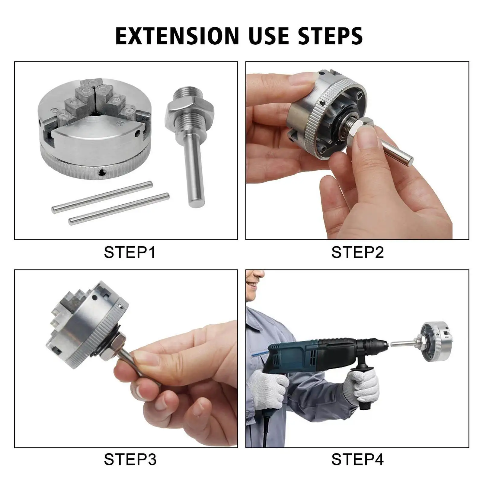 

3 Chuck Zinc Alloy Mini Lathe Chuck Compact Mini Lathe Chuck Clamp Portable Durable for Milling Machine Machine