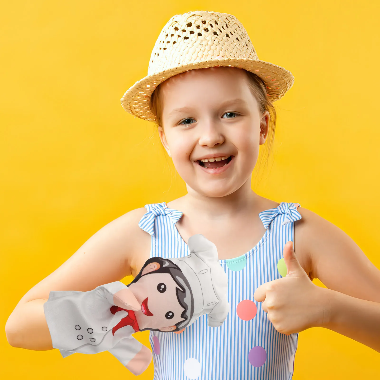 Chef Hand Puppet Realistic Character Toy for Kids Storytelling Pretend Play Communication Learning