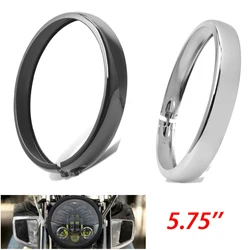 Motorcycle Black/Chrome 5.75'' Headlight Headlamp Decorate Trim Ring For Harley Sportster Iron 883 Dyna Softail Street Bob 18-21
