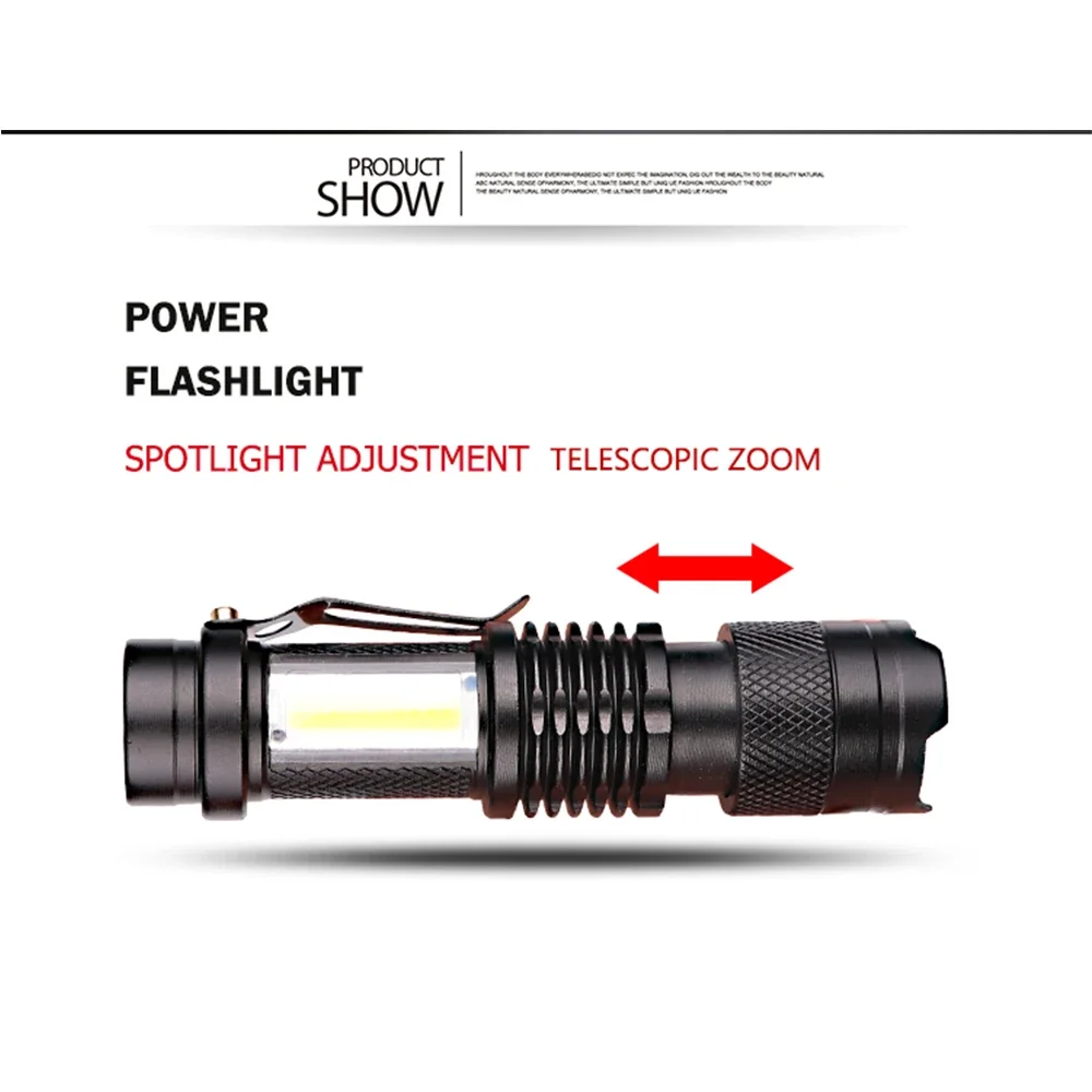 Stualde33800lm LED懐中電灯,USB充電式,3つの調整可能な照明モード,ズーム可能なトーチ,ミニ懐中電灯