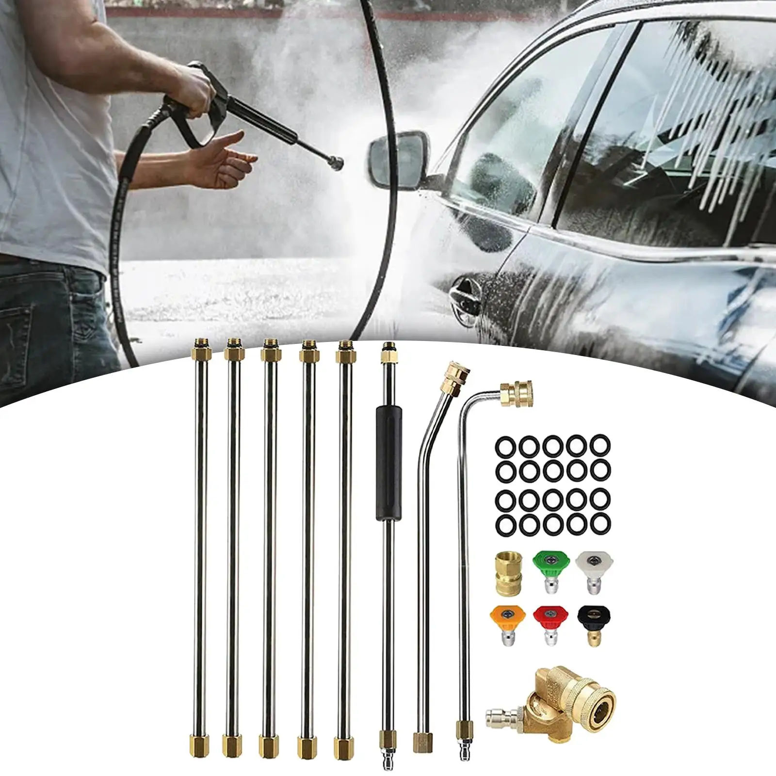 

Pressure Washer Extension Rod Wear Resistant Professional Power Washer Lance