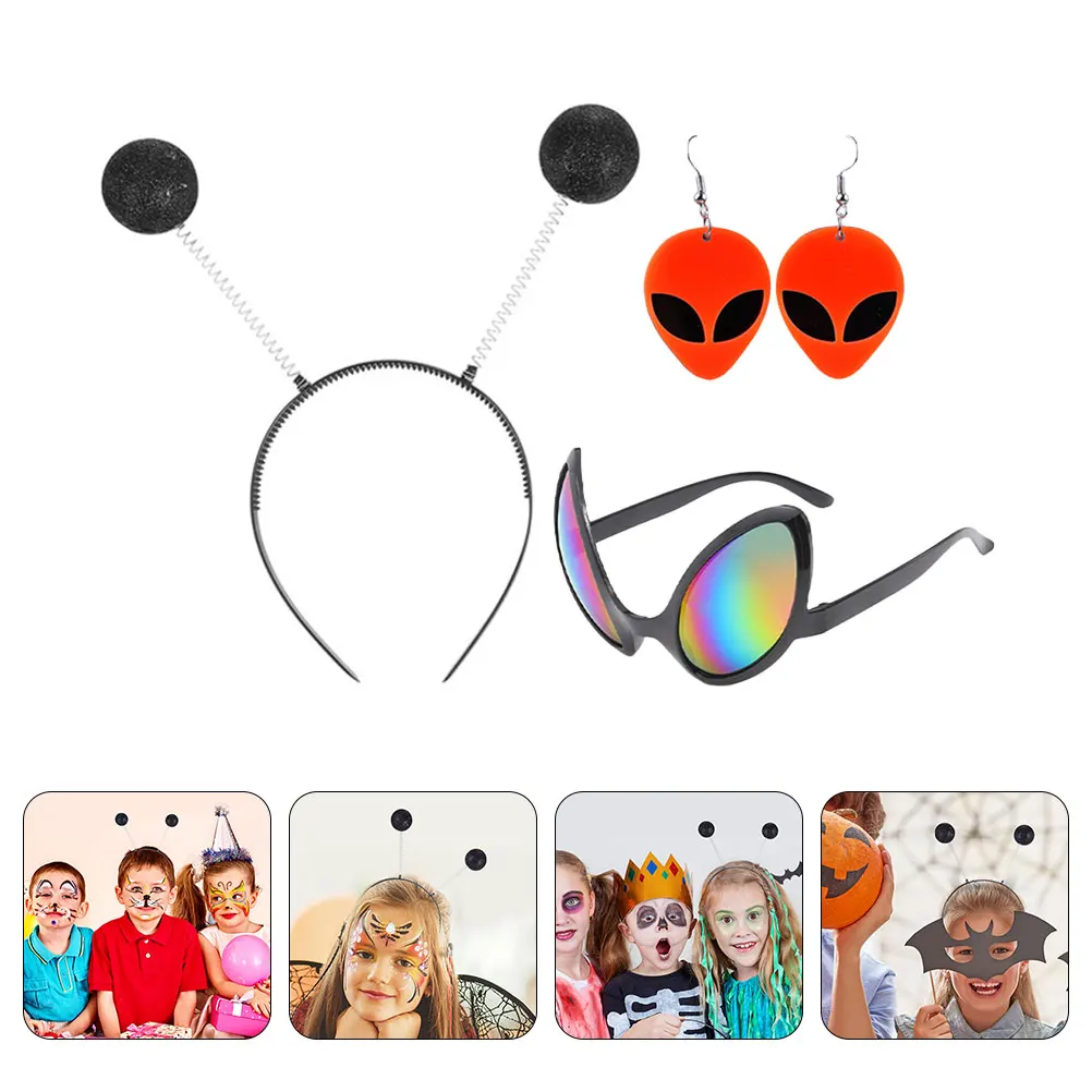 

1 Set Party Decorative Headband Earring Glasses Creative Festival Eyeglasses Unique Costume Accessories For Adults