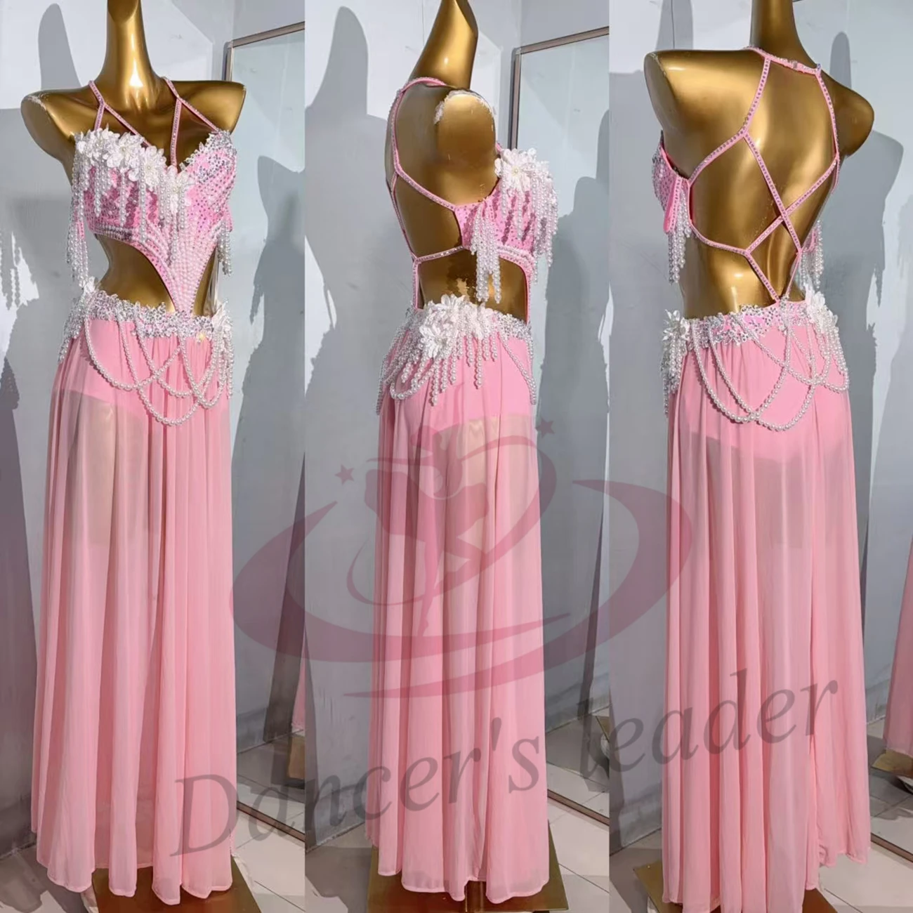 ชุดเต้นรําท้อง, ที่กําหนดเองระดับไฮเอนด์, สายมุกใหญ่, แทงโก้, หญิงผู้ใหญ่, เวทีเด็ก, เสื้อผ้ามืออาชีพ