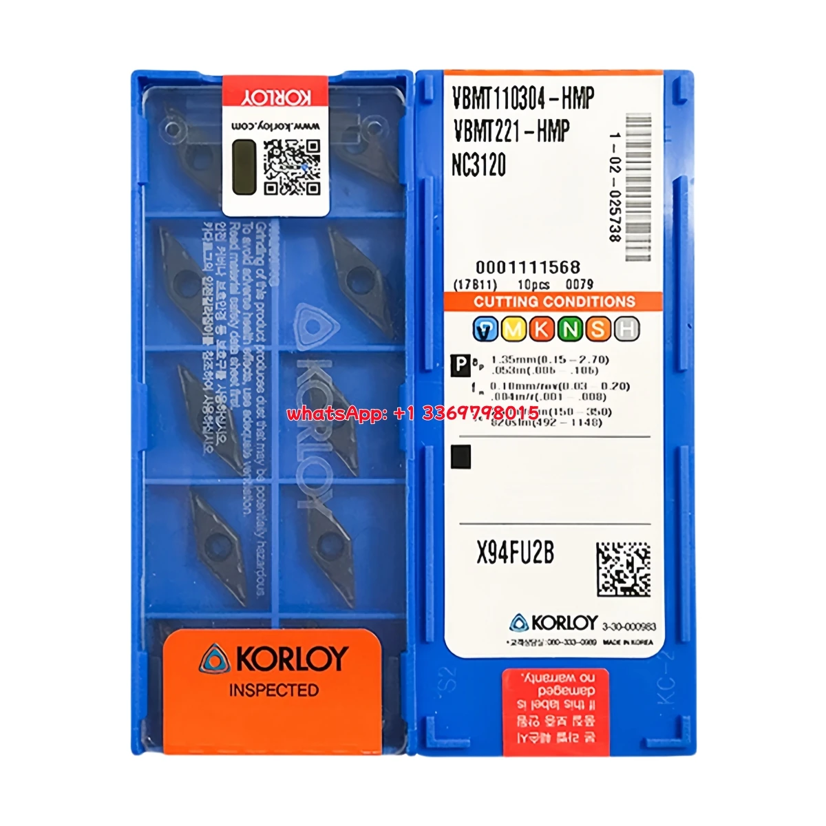 10pcs Korloy VBMT Turning Inserts VBMT110304,160404/08 HMP NC3020 NC3030 NC3120 PC9030 NC3225 Lathe Tools