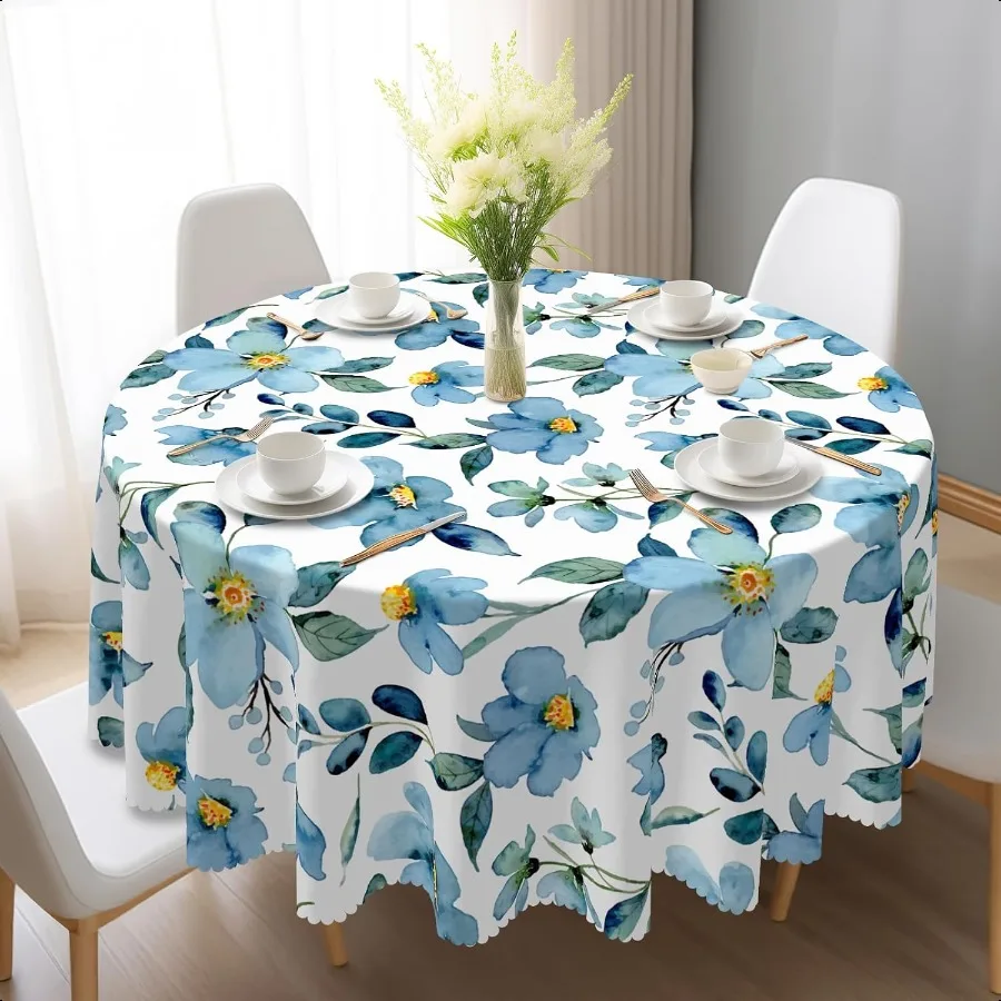 

Round TableclothTablecloth Waterproof and WrinkleFree Floral Table Covers Summer Decorations for Home 70inch