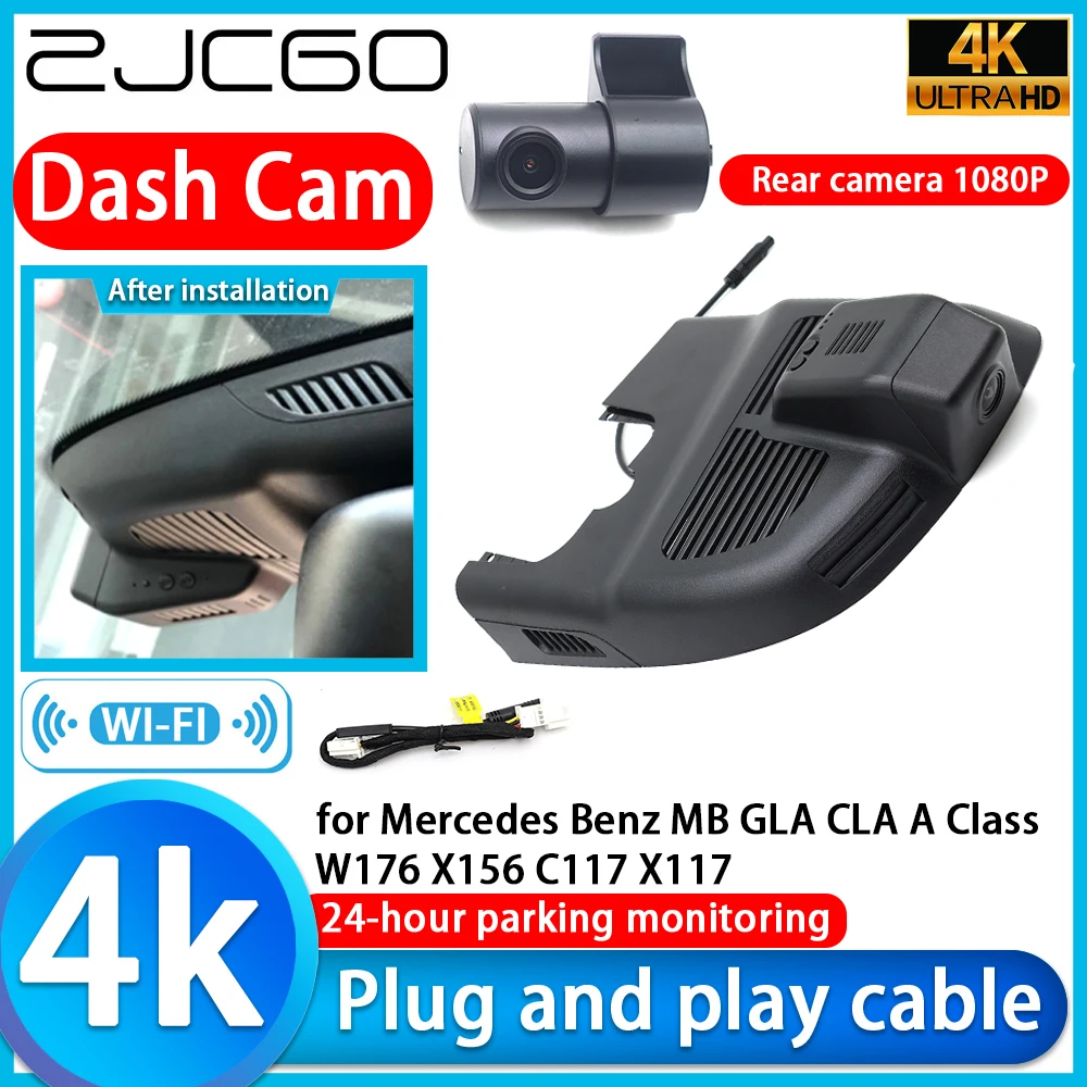ZJCGO for Mercedes Benz MB GLA CLA A Class W176 X156 C117 X117 4K DVR Dash Cam Car Camera 2160P Lens Monitor Video Recorder