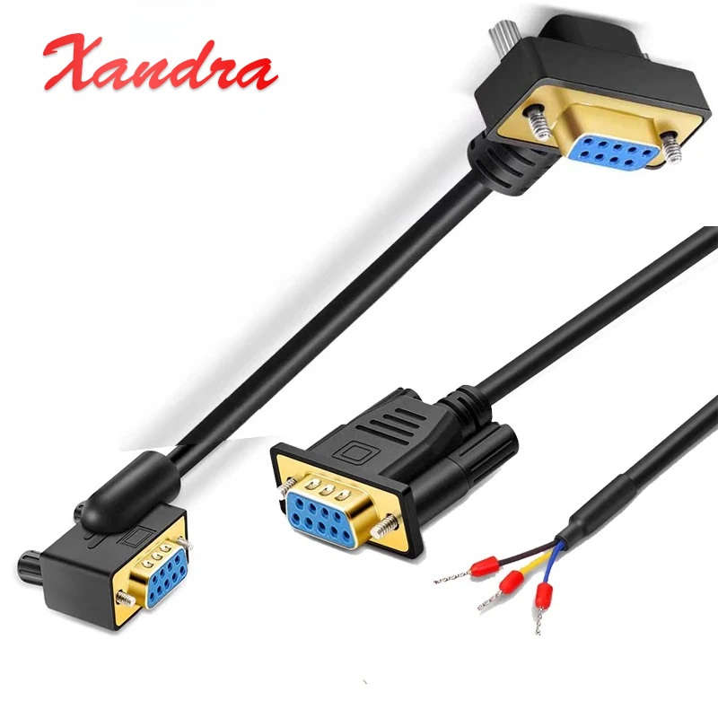 DB9 RS232 Serial Straight Connector Cable 0.5/1/3/5/10M 9pin to 3-cores Gold Plated Plug Male Female Nickel Plated Data Cable