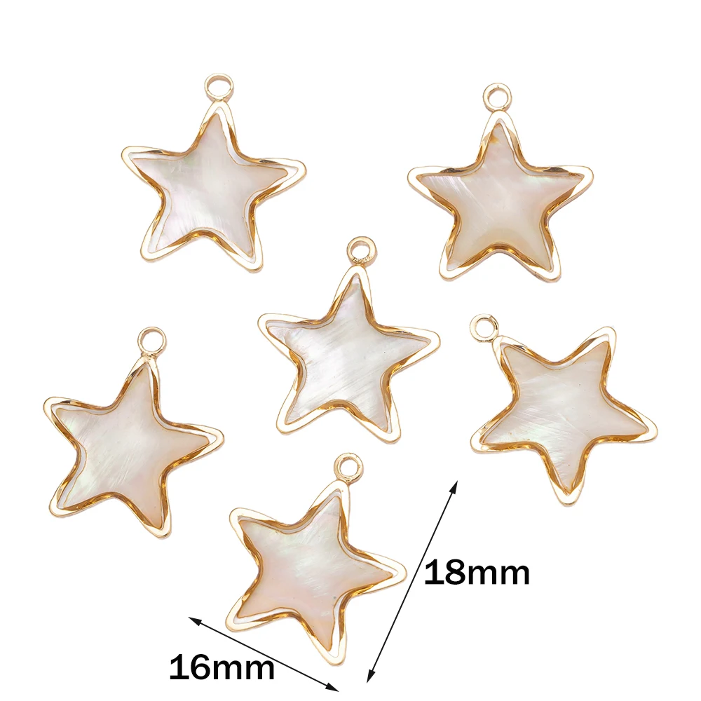2pcs Pearl Charm Summer Beach Ocean Pendants with Gold Edge Wrapped for Bracelet Necklace Jewelry Making Supplies Crafts DIY