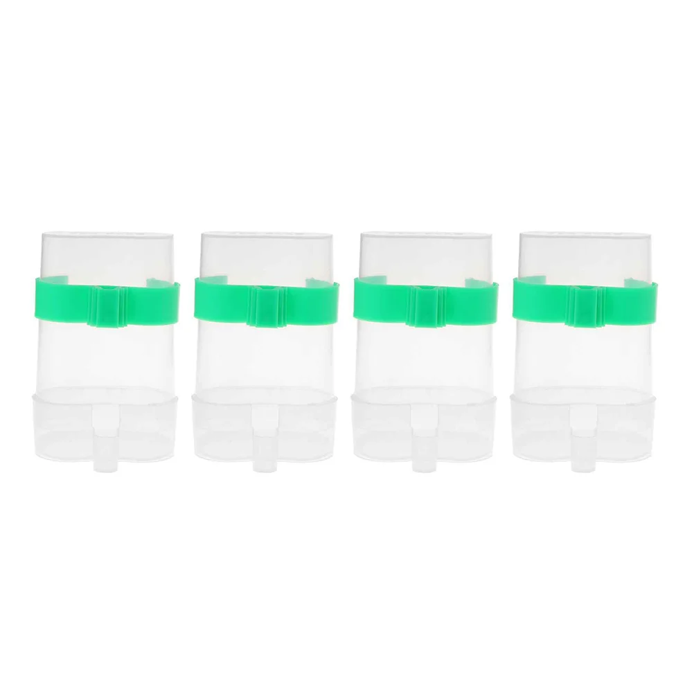 

4 Pcs Bird Drinker Cage Accessories Automatic Feeder Water Holder Plastic Durable No Leakage Pet Supplies Tool
