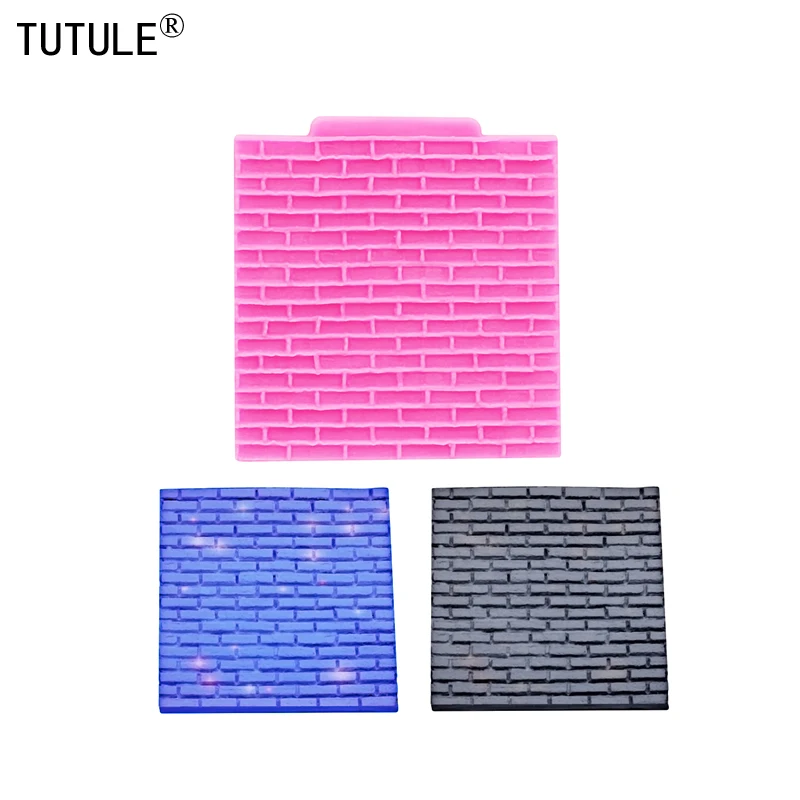 Castle brick texture lattice mat fondant cake decoration silicone mold Brick Embossed DIY shaker epoxy Flexible Polymer ClayMold