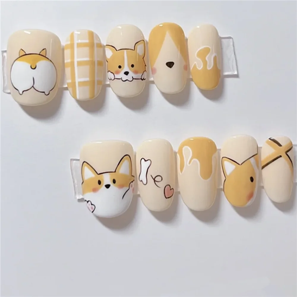 

TSC-457 TSC-067 Cute corgi Dog DIY 3D Back glue Nail sticker Nail decoration Nail art Nail ornament