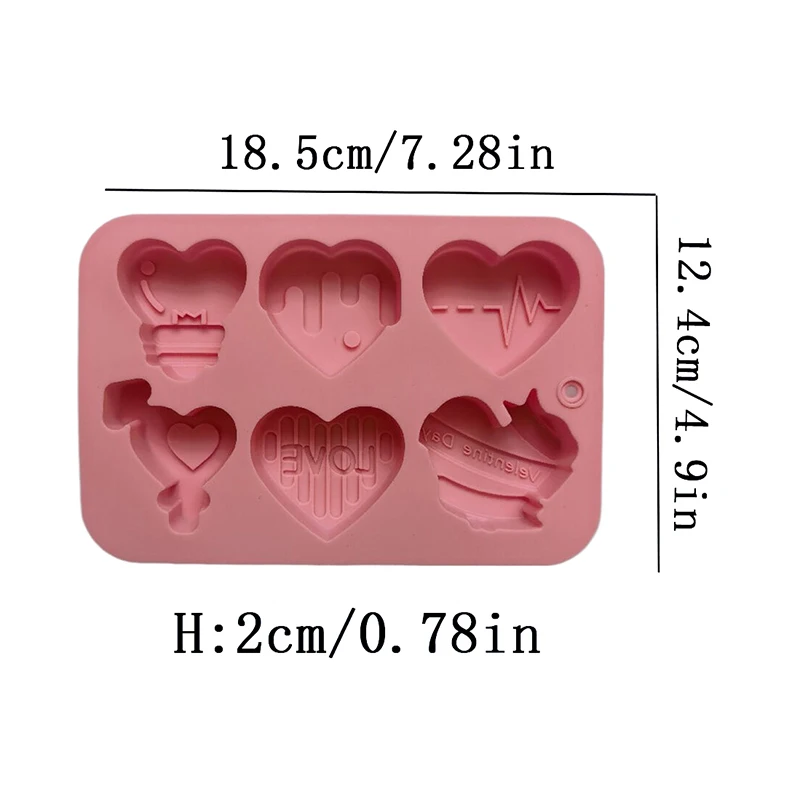 Multicavity Love Heart Chocolate Silicone Mold Candy Biscuit Mould Love Ice Tray Baking Tool Gift Love Fondant Cake Candle Mold